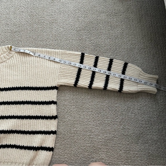 Laude The Label Field Sweater in Cream and Black Stripe - Picture 7 of 10